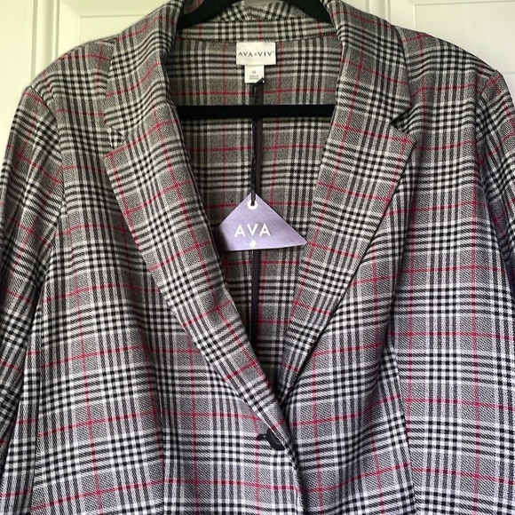 🎯60% OFF! Ava & Viv gray plaid blazer - Picture 3 of 8